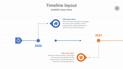 horizontal PowerPoint timeline infographic
