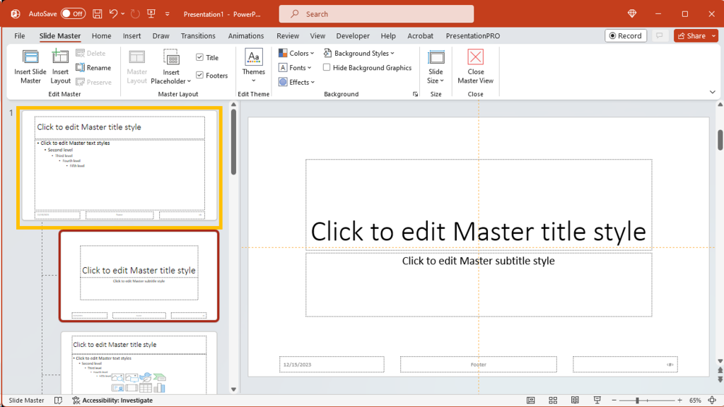 editing powerpoint slide master.
